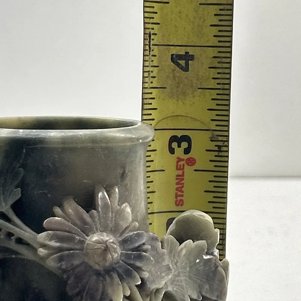 Vintage Soapstone Hand Carved‎ Chinese Desk Organizer VGC